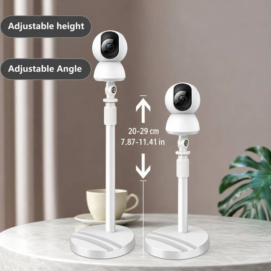 1 pieza Soporte de cámara ajustable en altura, Soporte de escritorio para webcam, Soporte giratorio 360°, Adecuado para cámara de vigilancia y webcam, Altura 20-29 cm - A - Ver 1