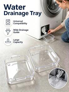 New Transparent Washing Machine Drain Tray, Effectively Prevents Laundry Room Floor Overflow, Laundry Room Floor Protection Tray, Laundry Area Cleaning And Storage Accessory - Multiple Styles - View 11