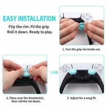 RALAN 6 Pack Crimson Bio Hazard Contamination Warning Thumbstick Grip Caps Compatible With PS5, Compatible With PS4, Compatible With Xbox One/Series X|S Controllers, 3 Heights Non-Slip Joystick Covers, Textured Analog Stick Caps - View 5