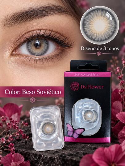 Colored Contact Lenses 1 Pair, Natural Style With 14.5mm Diameter, Annual Disposable Use, 12 Colors To Choose From: Gem Blue, Green, Brown, Yellow, Blue, Gray And More, Ideal For Daily Wear, Parties And Special Makeup