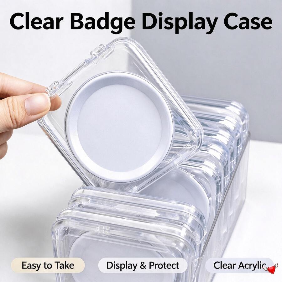 1/2/5/10pcs Button Badge Storage Box, Portable Dustproof Pin Organizer,Dustproof & Moisture-Proof, Multi Compartment Anime Badge Collector Case For Enamel Pins, Brooches, Small Jewelry - Multicolor - View 1