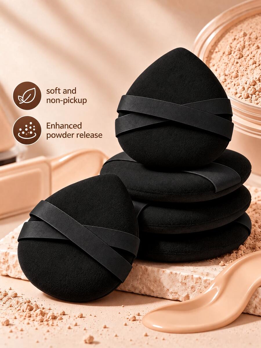 5pcs Makeup Sponge Puff, Multi-Functional Foundation Concealer Setting Blending Sponge, Suitable For Liquid, Cream, Dry And Wet Makeup Tools - Multicolor - View 1