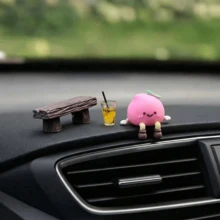 "It's Great To Have You" Cute Peach Car Dashboard Healing Emotional Ornament Creative Mini Fruit Center Console Decor - A - View 2