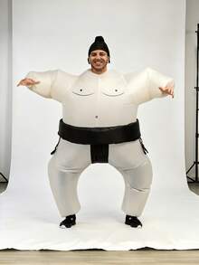 Sumo Inflatable Costume Sumo Warrior Inflatable Christmas Wrestling Party Cosplay Adult Role Play Halloween Costume - Brown - View 4