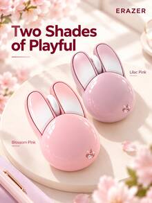 Lenovo ERAZER N520S Cute Bunny Wireless Mouse, Quiet Clicks, 2.4GHz USB Receiver, Plug And Play, Comfortable Grip, Portable Computer Mouse For Laptop, Desktop PC, Home Office, Work And Study - View 2