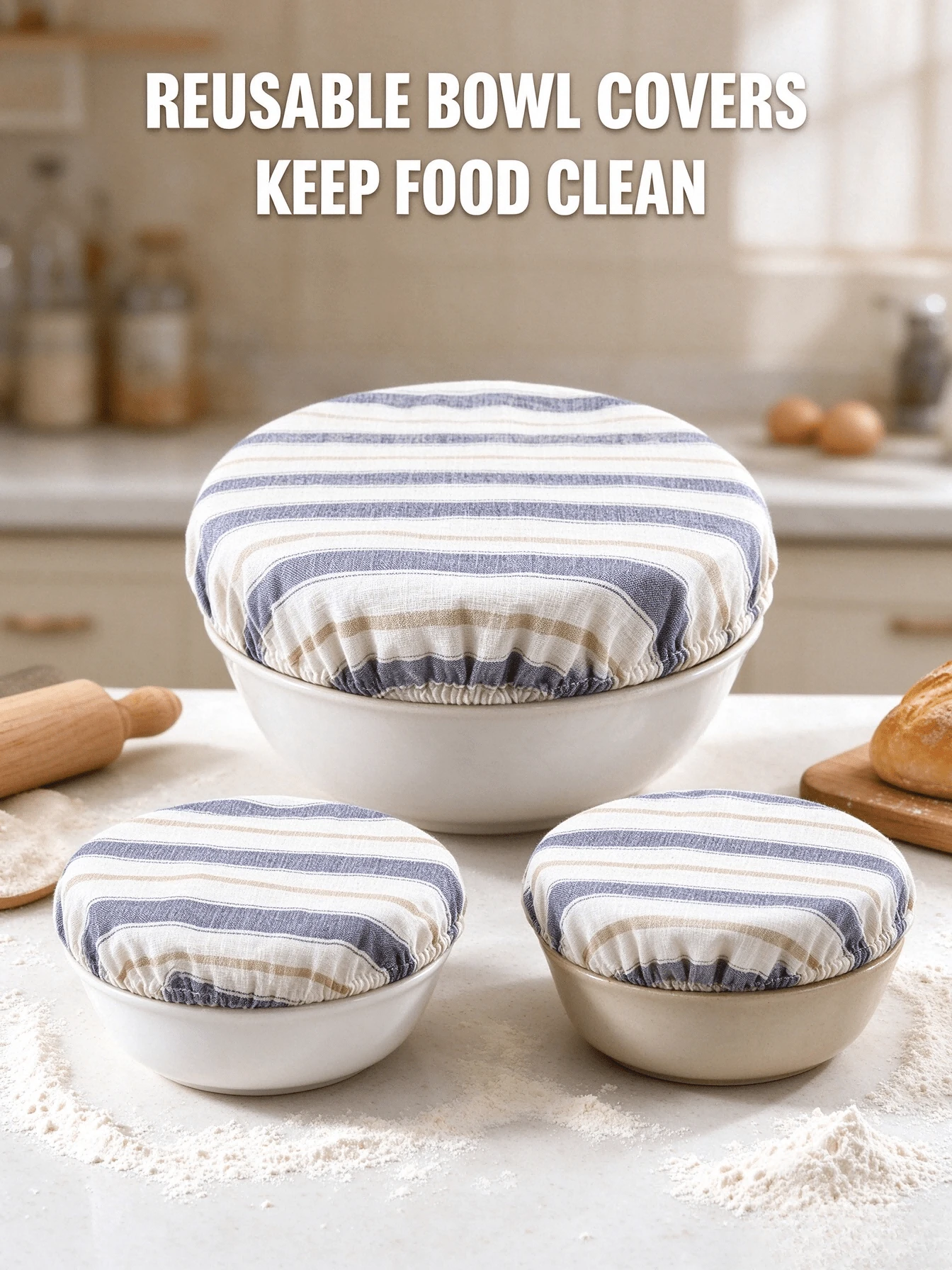 3pcs Bowl Cover Food Cover Set, Halloween, Christmas Sourdough Bread Fermentation Cover, Suitable For 8-12 Inch Bowls, Washable Dough Fermentation Mat, Home Baking Kitchen Refrigerator Storage Box Cover, Suitable For Food, Fruit, Leftovers