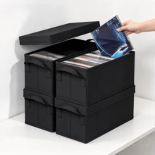 4-Pack Media Cases For DVD Storage, Each Unit Holds 25 Discs And Keeps Your DVD Collection Organized. - Black - View 1