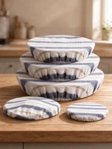 3pcs Bowl Cover Food Cover Set, Halloween, Christmas Sourdough Bread Fermentation Cover, Suitable For 8-12 Inch Bowls, Washable Dough Fermentation Mat, Home Baking Kitchen Refrigerator Storage Box Cover, Suitable For Food, Fruit, Leftovers - Multicolor - View 11