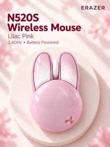 Lenovo ERAZER N520S Cute Bunny Wireless Mouse, Quiet Clicks, 2.4GHz USB Receiver, Plug And Play, Comfortable Grip, Portable Computer Mouse For Laptop, Desktop PC, Home Office, Work And Study - View 12