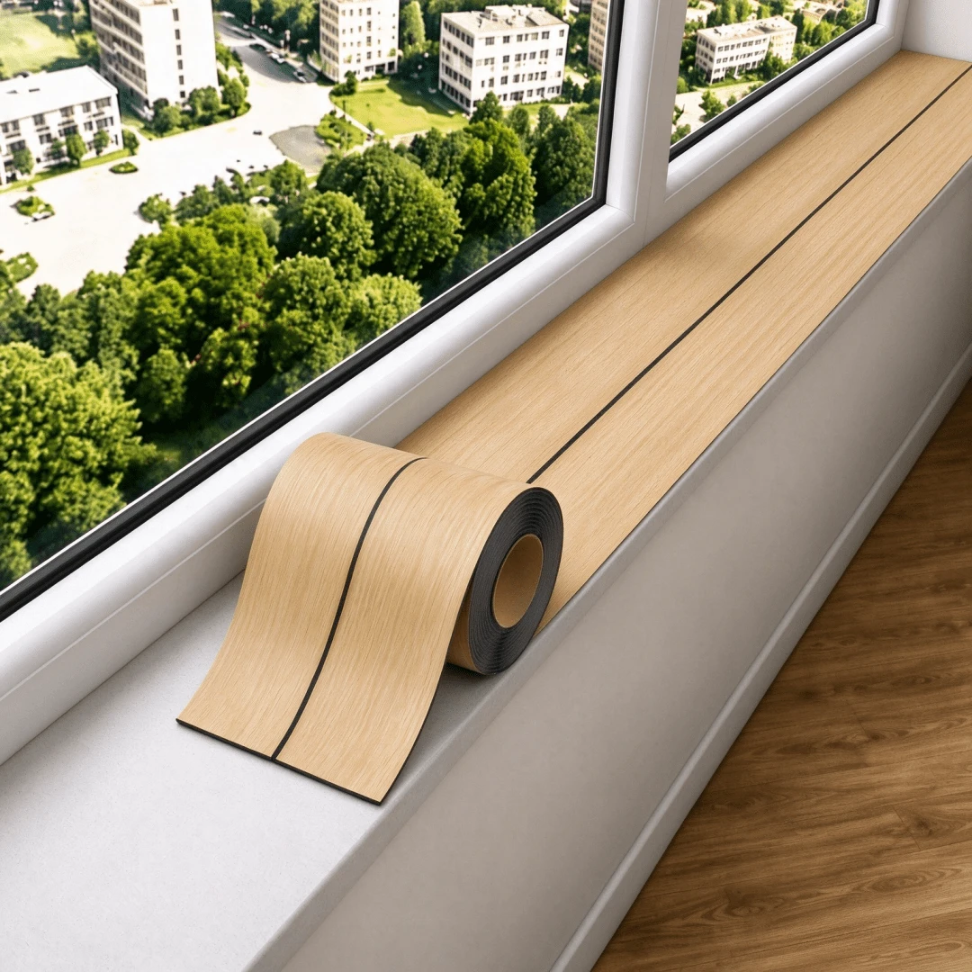 1pc Self-Adhesive Wood Grain Baseboard Trim, Waterproof Peel And Stick Floor Edge Strip, Waist Line, Suitable For Door Edge Home Renovation - C - View 1