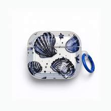 1pc Seashell & Starfish Deep Blue Cute Ocean Element Personalized Minimalist Vacation Style, Creative Semi-Transparent Blue 3D Frame Shape With Ring Buckle, Suitable Compatible With Airpods/2/3/4/5/Pro/Pro2/Pro3/Earphone Case/Protective Cover - Multicolor - View 7