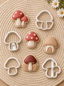 Mushroom Clay Cutters For Earrings, Cute Polymer Clay Earring Cutter Mold, Puffy Cap With Dangle Design, DIY Polymer Clay Earring Making Supplies - White - View 2