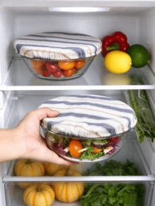 3pcs Bowl Cover Food Cover Set, Halloween, Christmas Sourdough Bread Fermentation Cover, Suitable For 8-12 Inch Bowls, Washable Dough Fermentation Mat, Home Baking Kitchen Refrigerator Storage Box Cover, Suitable For Food, Fruit, Leftovers - Multicolor - View 3