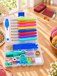 52pcs Crochet Hook Set With Storage Box, 16 Sizes Ergonomic Soft Grip Crochet Hooks, Complete Beginner Crochet Kit For DIY Knitting, Yarn Crafts, Pet Clothes, Socks And Handmade Projects - 52-piece Crochet DIY Kit With Storage Box - View 9