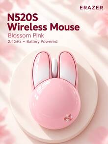 Lenovo ERAZER N520S Cute Bunny Wireless Mouse, Quiet Clicks, 2.4GHz USB Receiver, Plug And Play, Comfortable Grip, Portable Computer Mouse For Laptop, Desktop PC, Home Office, Work And Study - View 11