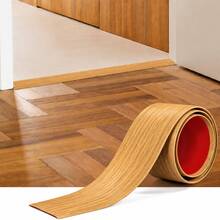 1pc 1.96x39.37in Self-Adhesive PVC Floor Trim Strip, Flat Divider Transition Strip, Wood Grain Design, Suitable For Composite Flooring Gaps And Doorway Transitions - A - View 16
