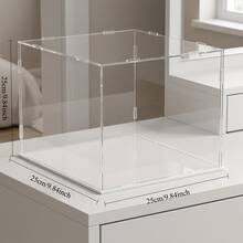 Detachable White Base Transparent Display Box, Display Cabinet, Storage Box, High Transparency, Suitable For Model Cars, Dolls, Crafts, Collectibles, Decorations, Multiple Sizes Available - White Background - View 19