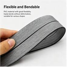 1pc Self-Adhesive Wood Grain Baseboard Trim, Waterproof Peel And Stick Floor Edge Strip, Waist Line, Suitable For Door Edge Home Renovation - C - View 3