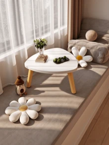 Single-Layer / Double-Layer Small Side Table With Cylindrical Solid Wood Legs, Compact Movable Nightstand, Suitable For Bedroom Storage And Living Room Decor. - Multiple Specifications - View 3