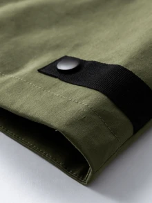 Plus Size Loose Fit Solid Color Hooded Men's Jacket, Autumn/Winter Outerwear, Gift For Men, Outdoor Hiking Simple Men's Winter Jacket, Gift For Boyfriend - Army Green - View 7