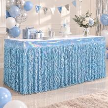 White Iridescent Tassel Garland, Holographic Baby Shower Decor, Suitable For Gender Reveal, 1st Birthday, Mermaid Theme And Dessert Table Decoration - Multicolor - View 9