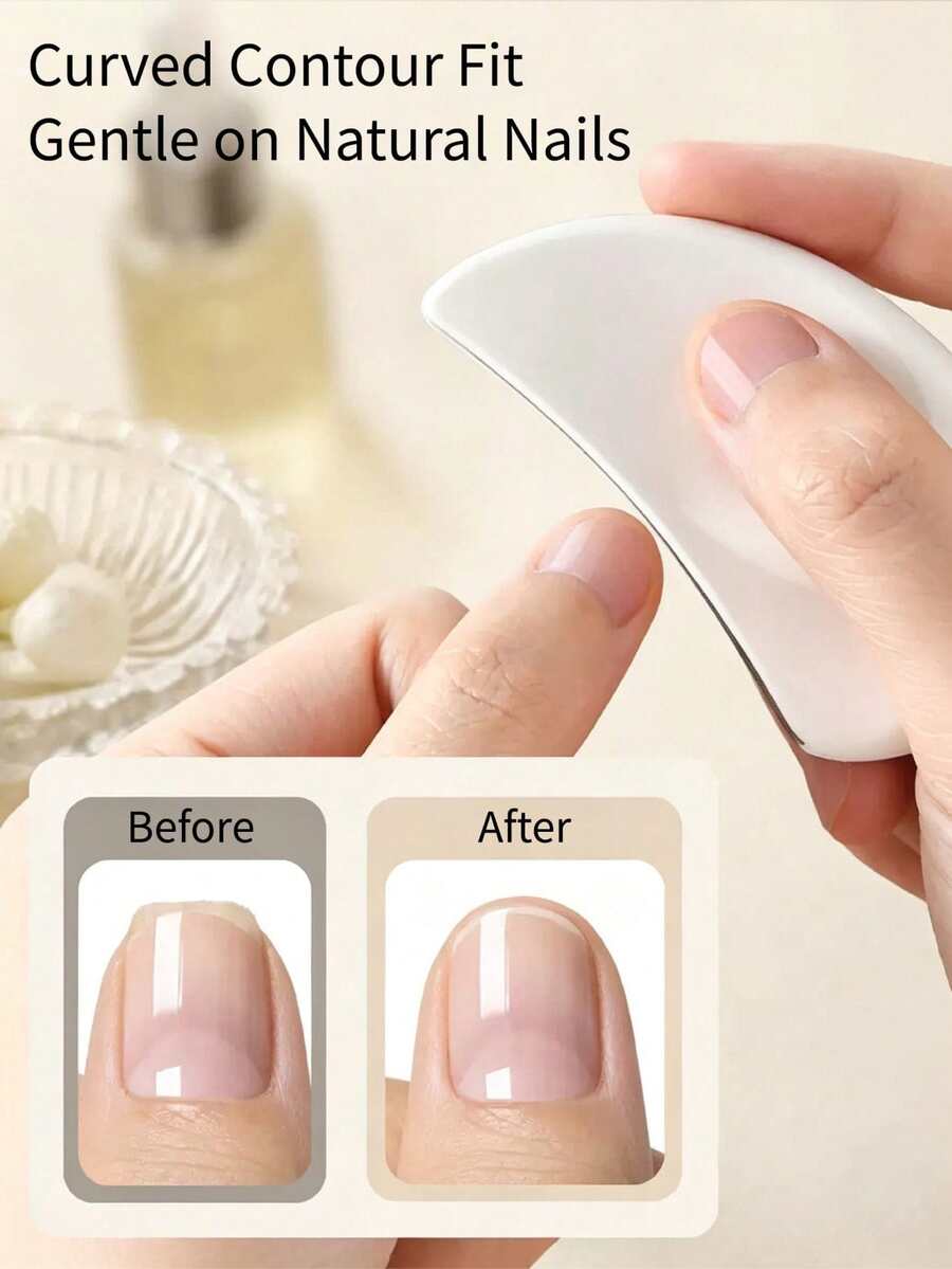 2pcs Comma-Shaped Stainless Steel Mesh Nail File, Washable And Durable Manicure Tool For Home, Nail Salon, Travel And Multiple Occasions - Multicolor - View 1