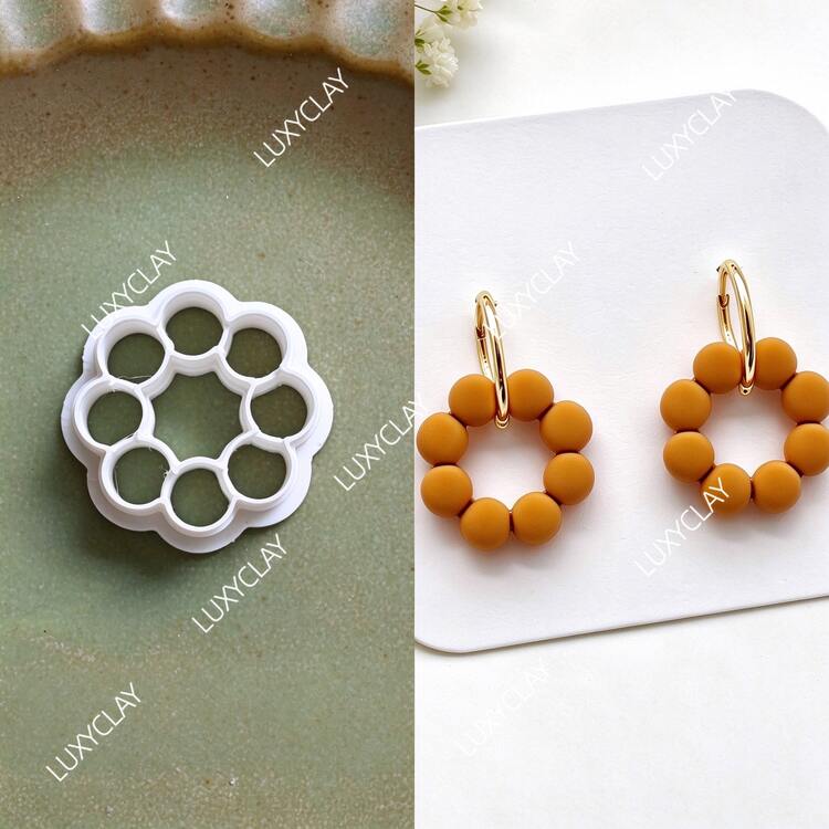 聖誕主題吊墜珠寶手工套件，鏤空龜背竹芋三角幾何造型聚合物黏土模具，適用於耳環手工製作 - 白色 - 查看 6