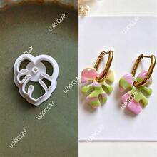 Christmas Themed Pendants Jewelry Making Kits, Hollow Monstera Deliciosa Triangle Geometry Shape Polymer Clay Cutters For Hoop Earrings Crafting - White - View 10