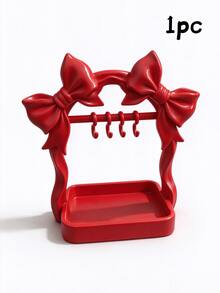 Romantic Bow-Shaped Jewelry Display Stand, Ins-Style Desktop Storage Tray, Earring & Necklace Holder, Sweet Style Vanity Decor, Housewarming Gift - Multicolor - View 12
