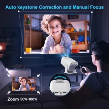 Projetor Smart HY320 Mini, Android 13, Suporta 4K HD, Bluetooth e Wi‑Fi 6 - Entrada do Brasil (127V) - Visão 6