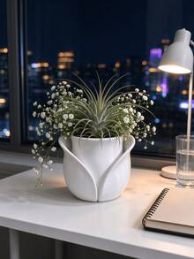 Modern Minimalist Multi-Color Tulip Shaped Vase, Ins Style Desktop Flower Container, Home Decor Art Decorative Ornament - Petal Mouth - View 6