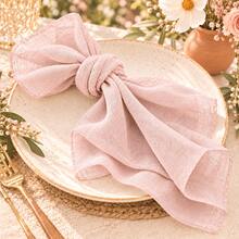 60pcs Grey Pink Gauze Napkins, Bohemian Style Gauze Fabric Napkins Bulk Pack, Washable, Suitable For Weddings, Receptions, Bridal Showers, Baby Showers, Birthday Parties, Banquets, Dates, Farmhouse Table Decor, Holiday Events, Party Tables And Home Decor - Gray Pink - View 6