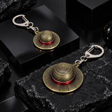 FIFA FIFA One Piece Luffy Straw Hat Keychain, 3D Gold-Tone Pirate Hat Pendant With Red Band, Anime Bag Charm For Backpack, Purse, Keys And Gift For Anime Fans - Multicolor - View 5