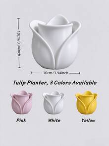 Modern Minimalist Multi-Color Tulip Shaped Vase, Ins Style Desktop Flower Container, Home Decor Art Decorative Ornament - Petal Mouth - View 9