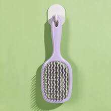 1pc Square Hollow Hair Comb, Unisex | Wide-Tooth Comb, Easy Detangling And Scalp Massage, Wet Hair Detangling Comb With Ventilation Holes, Suitable For All Hair Types, Elastic Comb, Wet And Dry Hair Use, Nylon Bristles, ABS Plastic Handle - Color Style Randomized - View 12