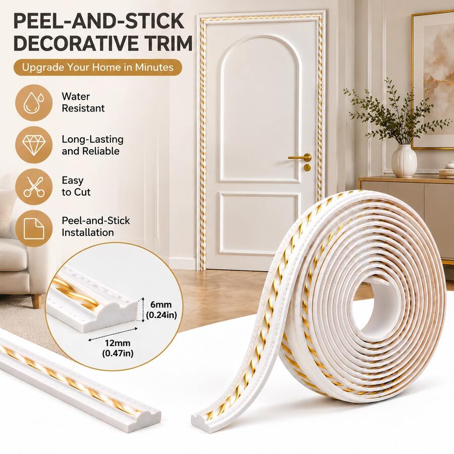 1pc Self-Adhesive Peel And Stick Decorative Trim Line, Flexible Wall ...