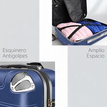 Maleta de Cabina Rígida de 20 Pulgadas, Equipaje de Mano Ligero de ABS con , Gran Capacidad, Asa Telescópica y 4 Ruedas Dobles Desmontables Giratorias 360°, Maleta Carry On para Viajes - azul real - Ver 4