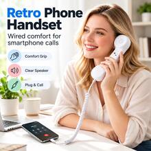 Retro Vintage Telephone Handset With 3.5mm Plug, Ergonomic Portable Call Receiver, Built-In Mic, Universal Wired Phone Handset For Most Smartphones, Aesthetic Cute Decor Accessory - View 3