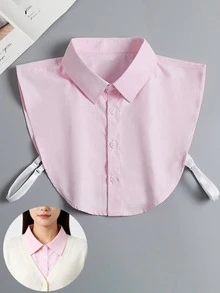 Solid Color Button Style Unisex White, Gray, Blue Multi-Color Multi-Function Professional Pointed Collar Square Collar Fake Collar, Suitable For Matching Sweaters, Suits, Formal Wear, Layered Fake Collar, With Adjustable Buckle, Weight Range: Within 180 Lbs - Multicolor - View 10