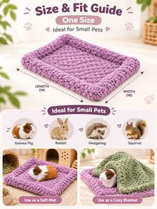 1PC Cartoon Fruit Printed Dual-Use Abrasion-Resistant And Grip-Resistant Cooling Small Pet Bed, Natural Summer Rattan Cooling Mat & Soft Fabric Small Pet Nest Cushion, Hand Wash Only For Guinea Hamster Small Animals Cage Accessory - A - View 3