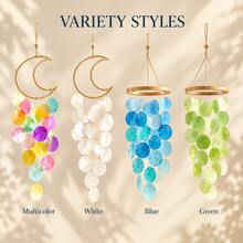 1 Set DIY Shell Wind Chime Craft Kit, Translucent Round Shell Hanging Mobile, Coastal Boho Beach House Nautical Decor For Window, Balcony, Porch And Bedroom, Wall Display, Handmade Art Project And Fall Seasonal Creative Gift For Ocean Lovers - DIY Wind Chime Making Kit - View 3