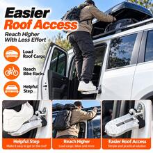 1pc Foldable Car Roof Step, With Window Breaker Safety Hammer, Portable Durable Car Door Step, For Climbing Roof, Emergency Escape And Daily Use, Universal For Sedan, SUV, Truck - A - View 4