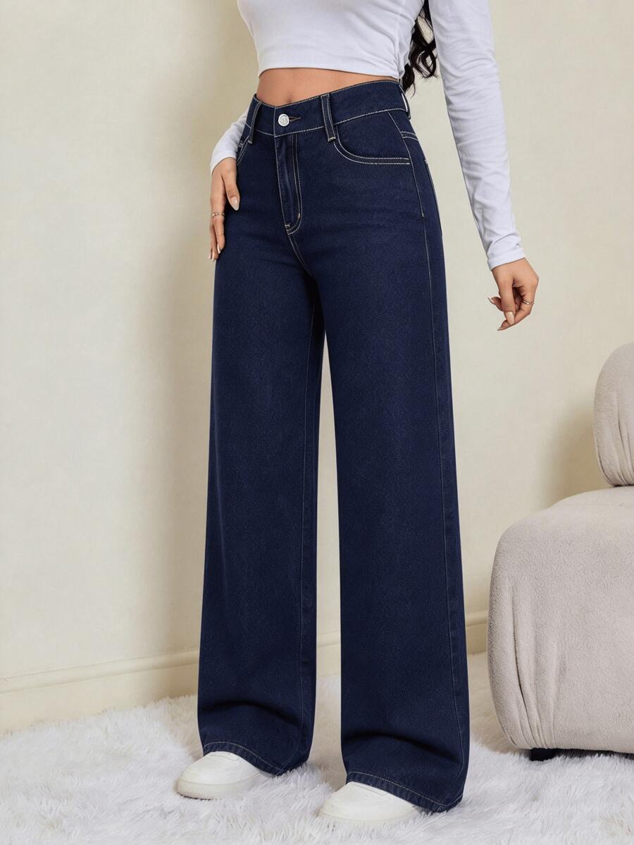 Women Jeans - 2107 Dark Blue - View 1
