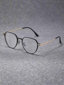 1 Pair Men's Rectangular Clear Lens Glasses, Modern Minimalist Style, Elegant Design, Clear Lenses, Suitable For Daily Life, Street, Office, Watching TV, Gaming, Calling, Business Casual And Other Occasions, Fashion Accessory - Clear - View 1