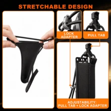 2pcs Black Open-Top Elastic Magazine Pouches With Top Elastic Band To Secure Magazines And Prevent Dropping, MOLLE Webbing Back Mount Structure For Attachment To Vest PALS Webbing, Quick Detach And Attach - Black - View 3