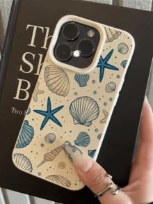 1件 白色潮汐海星個性化極簡全包覆 TPU 防摔手機殼，適用於 Apple 18 17 16 15 14 13 12 11 Pro Max 保護殼 Air，兼容三星系列 - 彩色 - 查看 4