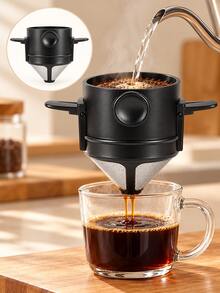 1pc Reusable Stainless Steel Pour Over Coffee Filter, Paperless Drip Coffee Brewer, Portable Foldable With Handle, Suitable For Outdoor Camping And Home Office Daily Use - Multiple Styles and Colors - View 10