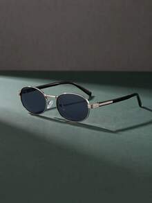 Silver Thin Frame Oval Glasses, Vintage Style Suitable For All Face Shapes, Perfect For Commuting And Street Wear, Natural Look Even Without Makeup, The Ultimate Daily Quality Answer - Silver Frame Gray Film - View 7