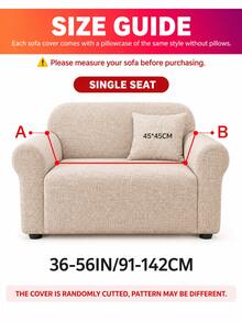 1pc Printed Milk Silk Sofa Cover + 1pc Matching Pillowcase, High Elasticity Removable Washable All-Season Stretch Full Sofa Cover, Suitable For Living Room, Patio, Garden, Poolside And More Occasions - Multicolor - View 11