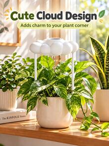 1pc 29.2oz Cloud-Shaped Automatic Slow-Release Water Control Plant Watering System,Large Capacity Indoor/Outdoor Gardening Home Planting Tool, No Electricity Required, Suitable For Succulents And Flowers, Combines Automatic Drip Irrigation And Decorative Function, Making Home Gardening Watering More Convenient. - A - View 6
